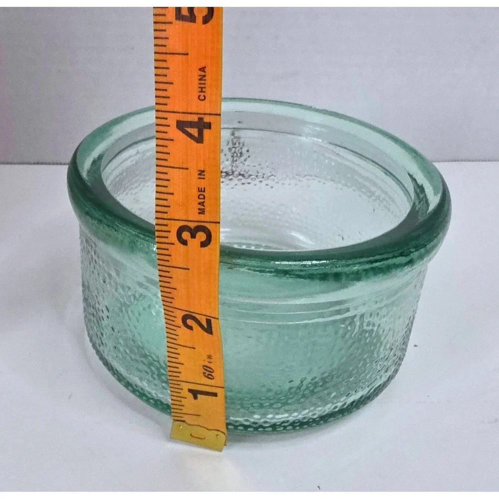 VTG Set of 2 Indiana Glass Green Textured 4